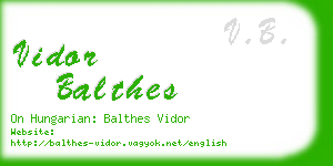 vidor balthes business card